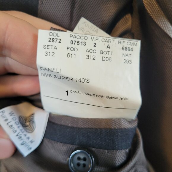 Canali Made in Italy Super 140s Wool Suit Jacket Blazer | EU 54 / US 44L - Picture 12 of 13